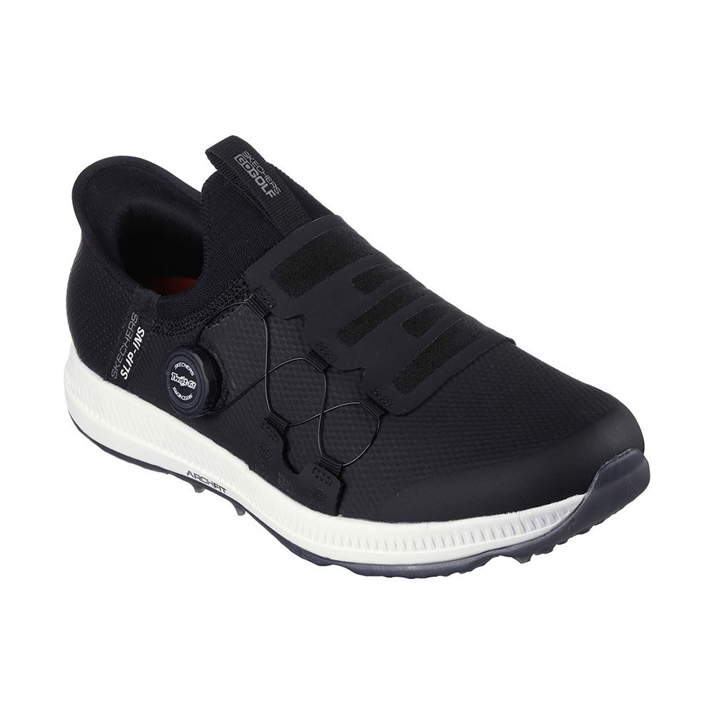 Skechers Men's Elite 5 Slip-Ins Disc MD Spikeless Golf Shoes - Black/White